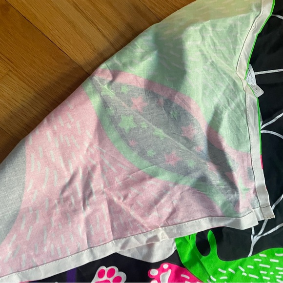 Spooky Halloween square bandana with black cat and witch - Picture 4 of 4